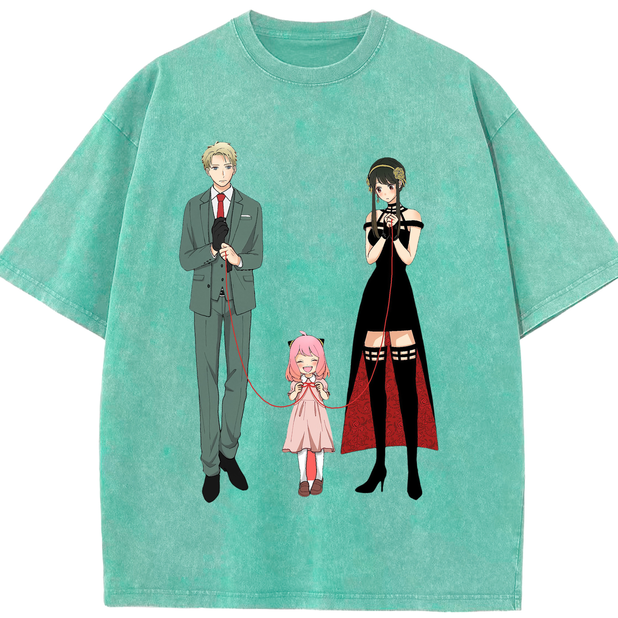 （画像用） SPY×FAMILY间谍家家酒 綿100% ヴィンテージ風 半袖Tシャツ（フロントプリント）